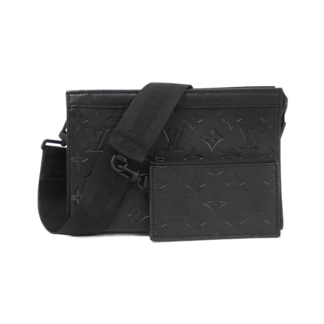 Louis Vuitton Monogram Shadow Gaston Wearable Wallet M81115 Shoulder Bag: --- Catalog ---Category: SizeSize (HxWxD): 15cm x 22cm x 5cm / 5.9'' x 8.66'' x 1.96''Category: DesignType: Pouch, Shoulder bagColor: BlackGender: MenMaterial: Leather Leather/Fur Type: Calf leatherCa