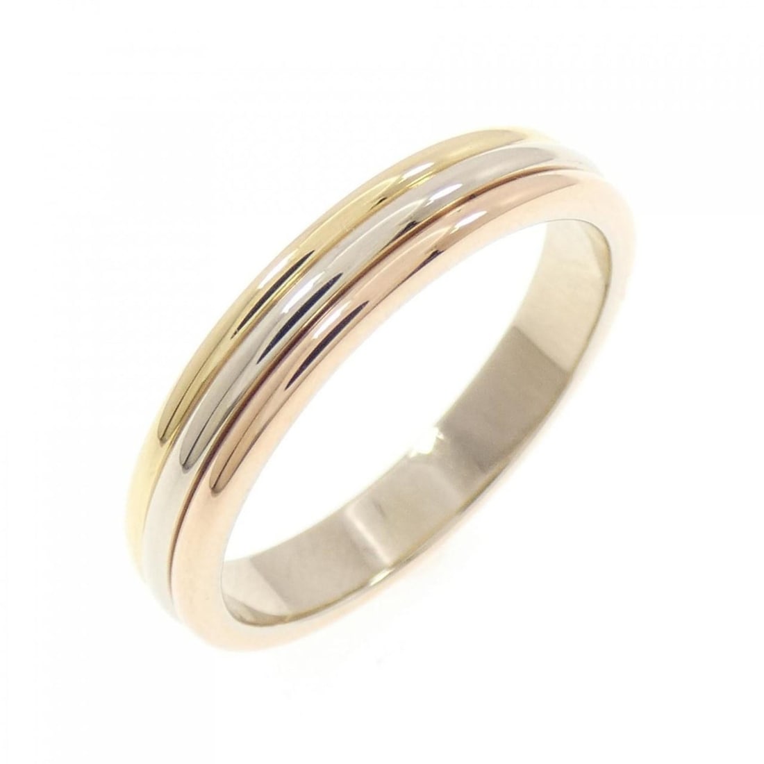 Cartier Three-Gold Wedding Ring: --- Catalog ---Category: SizeUS Size: 9Brand Size: 58Category: DesignType: Band ringGender: WomenMaterial: Pink gold (18K), White gold (18K), Yellow gold (18K)Category: GeneralBrand: Cartier--- Item L