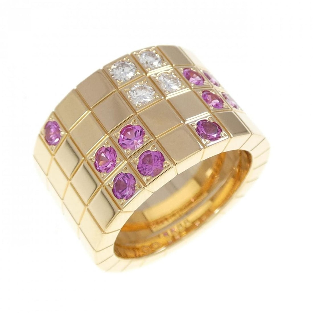 Cartier Paillette Ring: --- Catalog ---Category: SizeUS Size: 5.5Brand Size: 50Category: DesignType: Band ringStone: Diamond, SapphireGender: WomenMaterial: Yellow gold (18K)Category: GeneralBrand: Cartier--- Item List