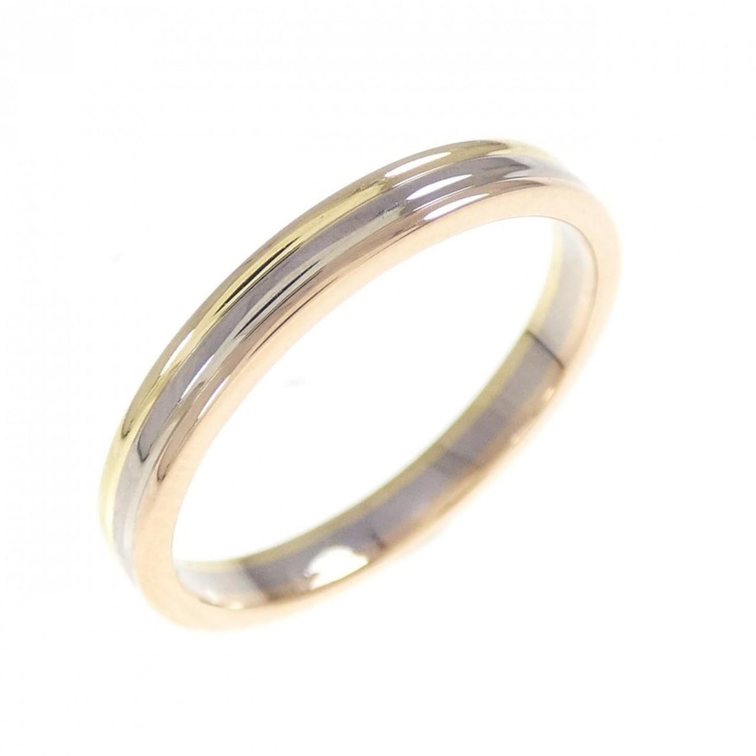 Cartier Vendome Aoyama Ring: --- Catalog ---Category: SizeUS Size: 5Brand Size: 49Category: DesignType: Band ringGender: WomenMaterial: Pink gold (18K), White gold (18K), Yellow gold (18K)Category: GeneralMPN: B4209900Brand: