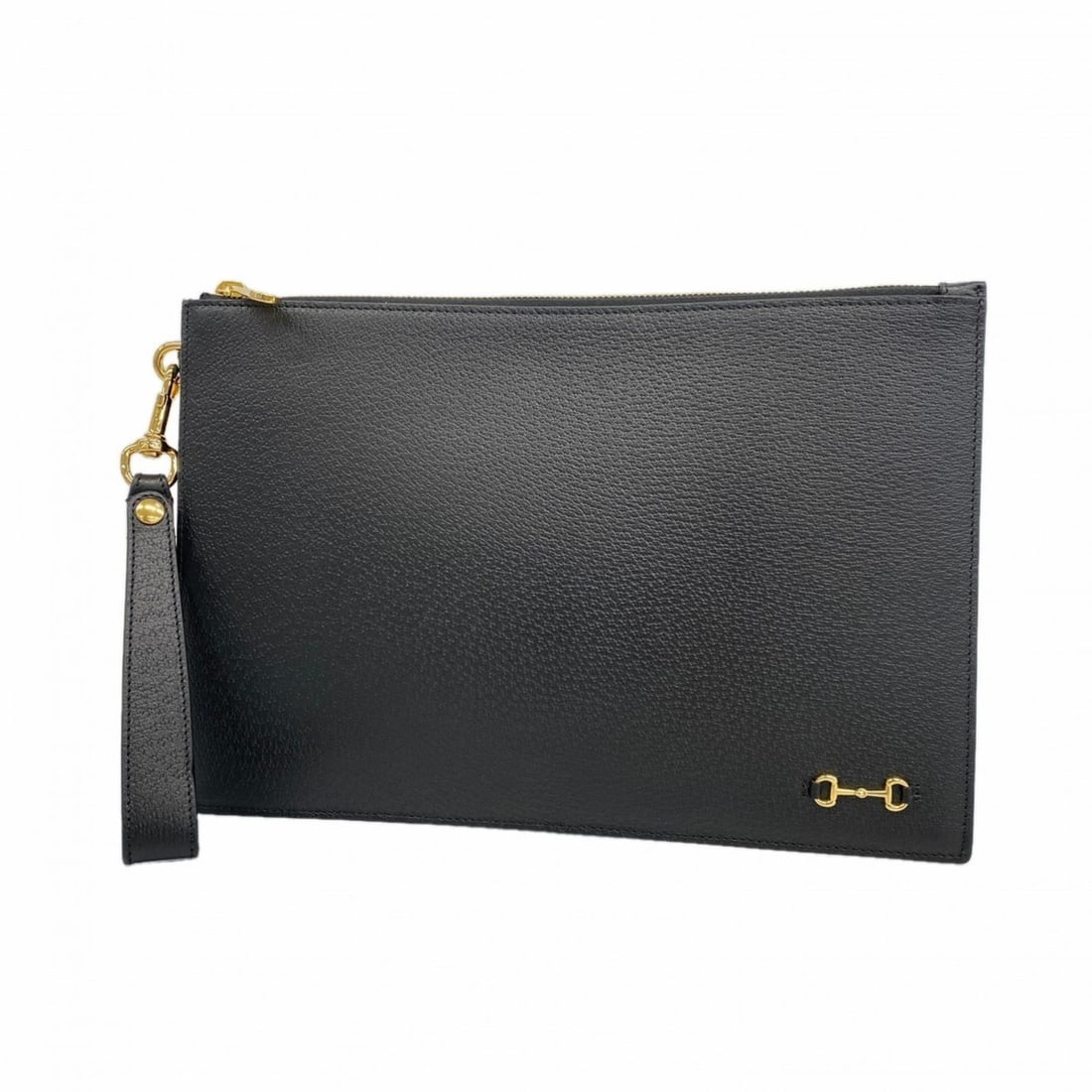 Gucci Horsebit Clutch Bag 700524 Leather Black Champagne Men's Women's: --- Catalog ---Category: SizeSize (HxWxD): 20.5cm x 30.5cm x 1.5cm / 8.07'' x 12'' x 0.59''Category: DesignType: Clutch bagColor: BlackGender: Men,WomenMaterial: Leather Hardware Color: Champagne gold