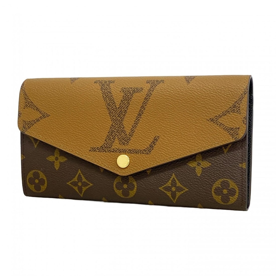 Louis Vuitton Monogram Giant Reverse Long Wallet, Portefeuille Sarah M80726, Brown, Women's (1 of 8)