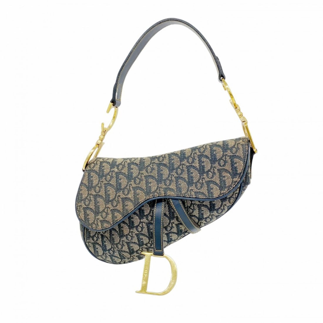 Christian Dior Trotter Canvas Handbag Navy Women's: --- Catalog ---Category: SizeSize (HxWxD): 19cm x 27cm x 4.5cm / 7.48'' x 10.62'' x 1.77''Category: DesignType: HandbagColor: NavyGender: WomenMaterial: Canvas Hardware Color: GoldCategory: GeneralBra