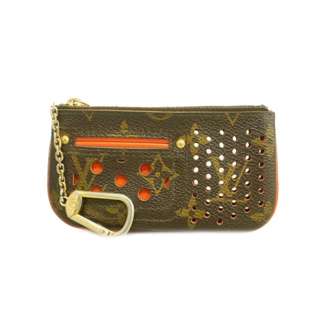 Louis Vuitton Monogram Perforated Pochette Clé M95222 Orange Women's Wallet/Coin Case: --- Catalog ---Category: SizeSize (HxWxD): 7cm x 13cm x 1cm / 2.75'' x 5.11'' x 0.39''Category: DesignType: Coin purse/coin caseColor: LV OrangeGender: WomenCategory: GeneralMPN: M95222Brand: Louis Vu
