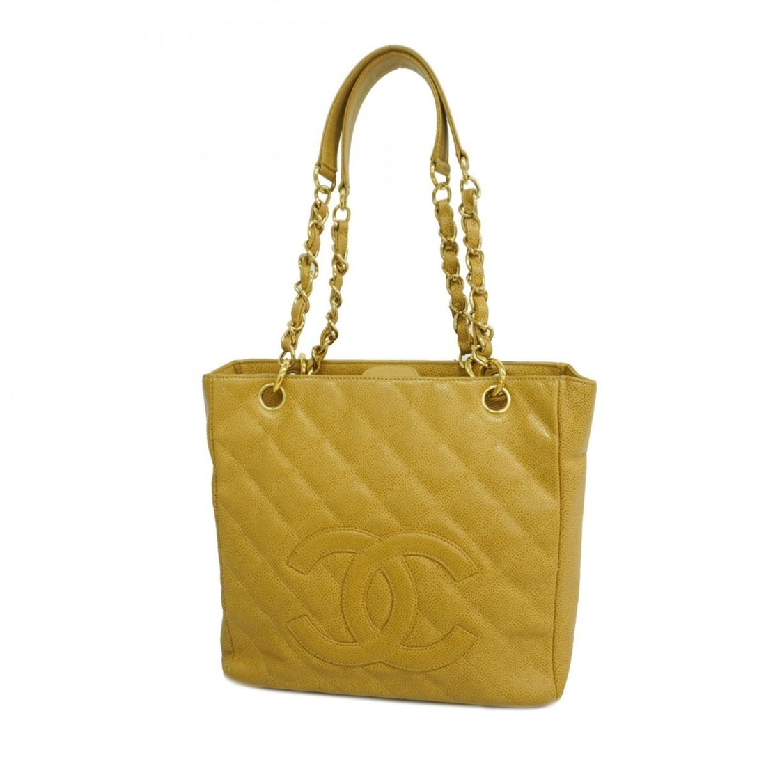 Chanel Matelasse Chain Tote Bag in Beige Caviar Leather for Women: --- Catalog ---Category: SizeSize (HxWxD): 24cm x 24cm x 9cm / 9.44'' x 9.44'' x 3.54''Category: DesignType: Tote bagColor: BeigeGender: WomenMaterial: Grained Calfskin Hardware Color: GoldCategory: G