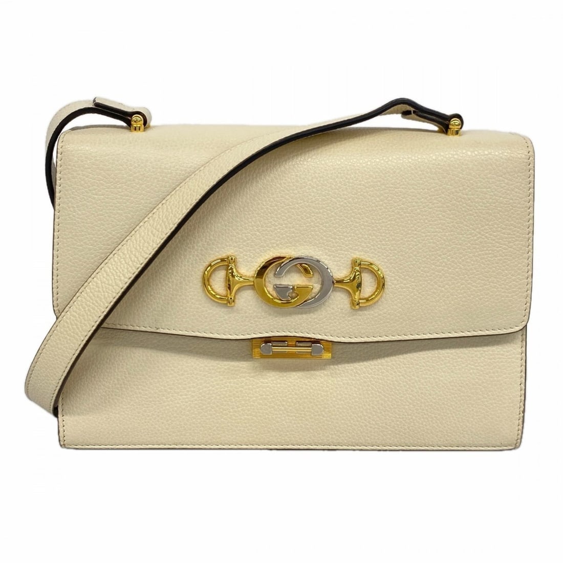 Gucci Shoulder Bag 576388 Leather White Gold Women's (1 of 17)
