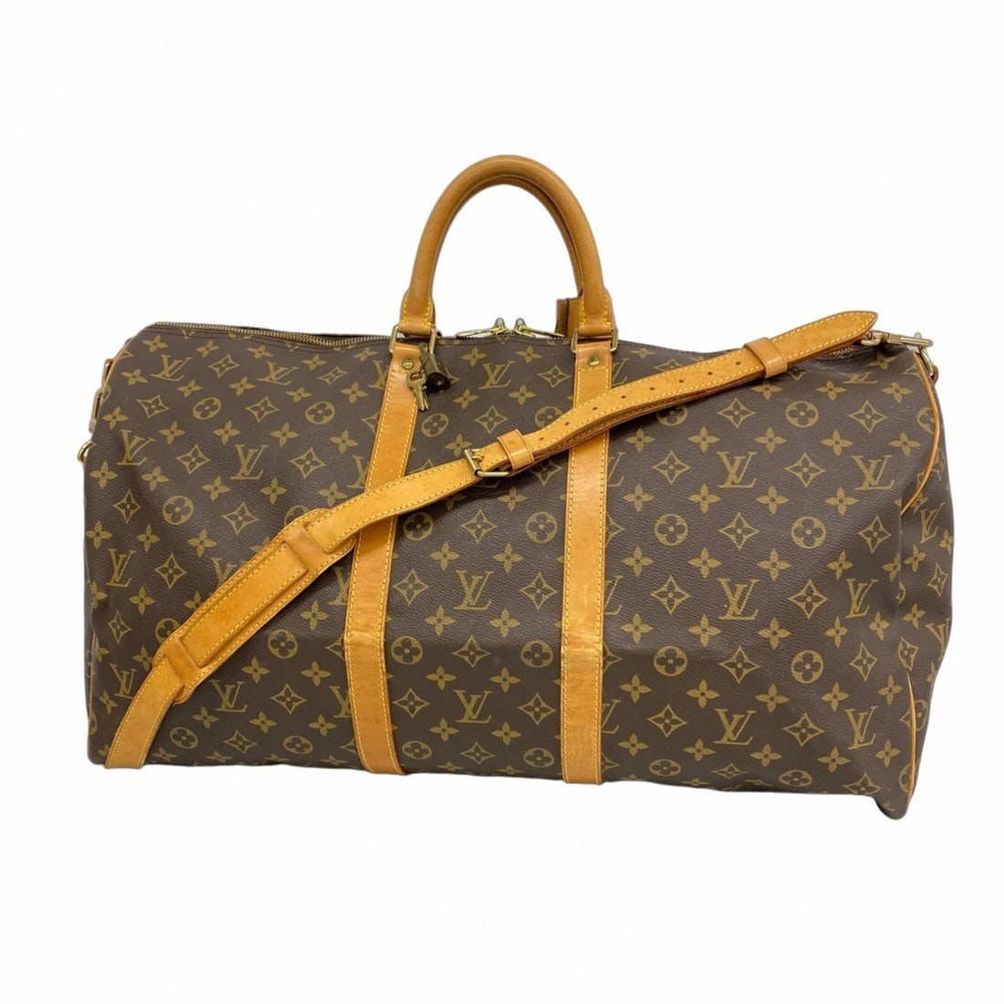 Louis Vuitton Monogram Keepall 55 Boston Bag M41414 Brown Men's and Women's (1 of 17)