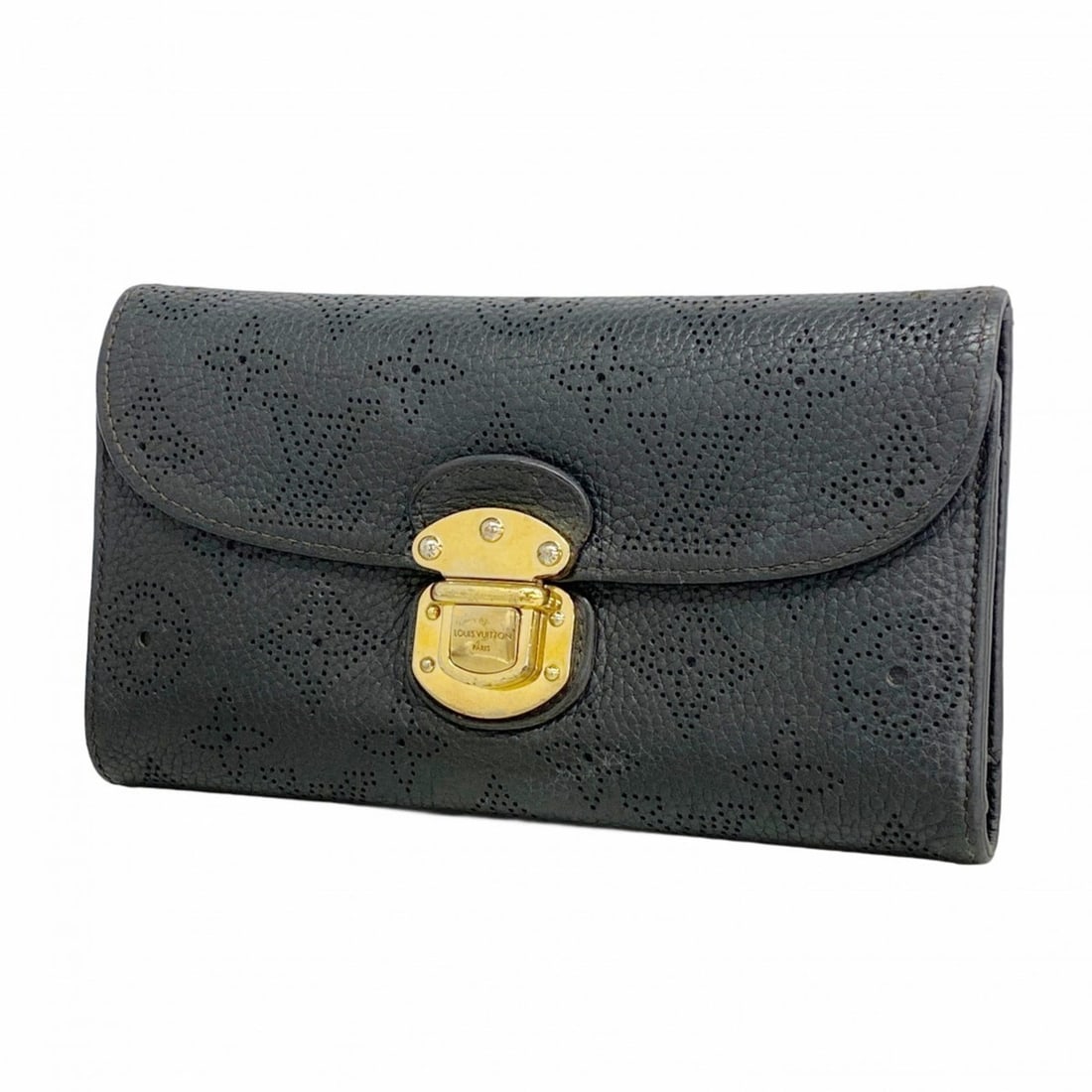 Louis Vuitton Mahina Portefeuille Amelia Tri-fold Wallet M95549 Noir Women's (1 of 15)