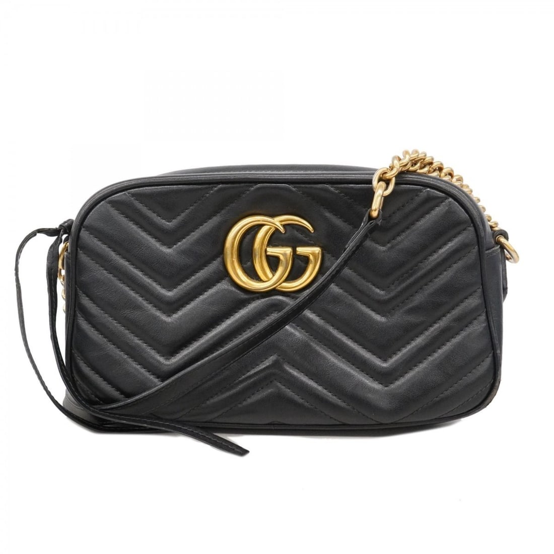 Gucci GG Marmont Shoulder Bag 447632 Leather Black Women's: --- Catalog ---Category: SizeSize (HxWxD): 13.5cm x 23cm x 6.5cm / 5.31'' x 9.05'' x 2.55''Category: DesignType: Shoulder bagColor: BlackGender: WomenMaterial: Leather Hardware Color: GoldCategory: Ge