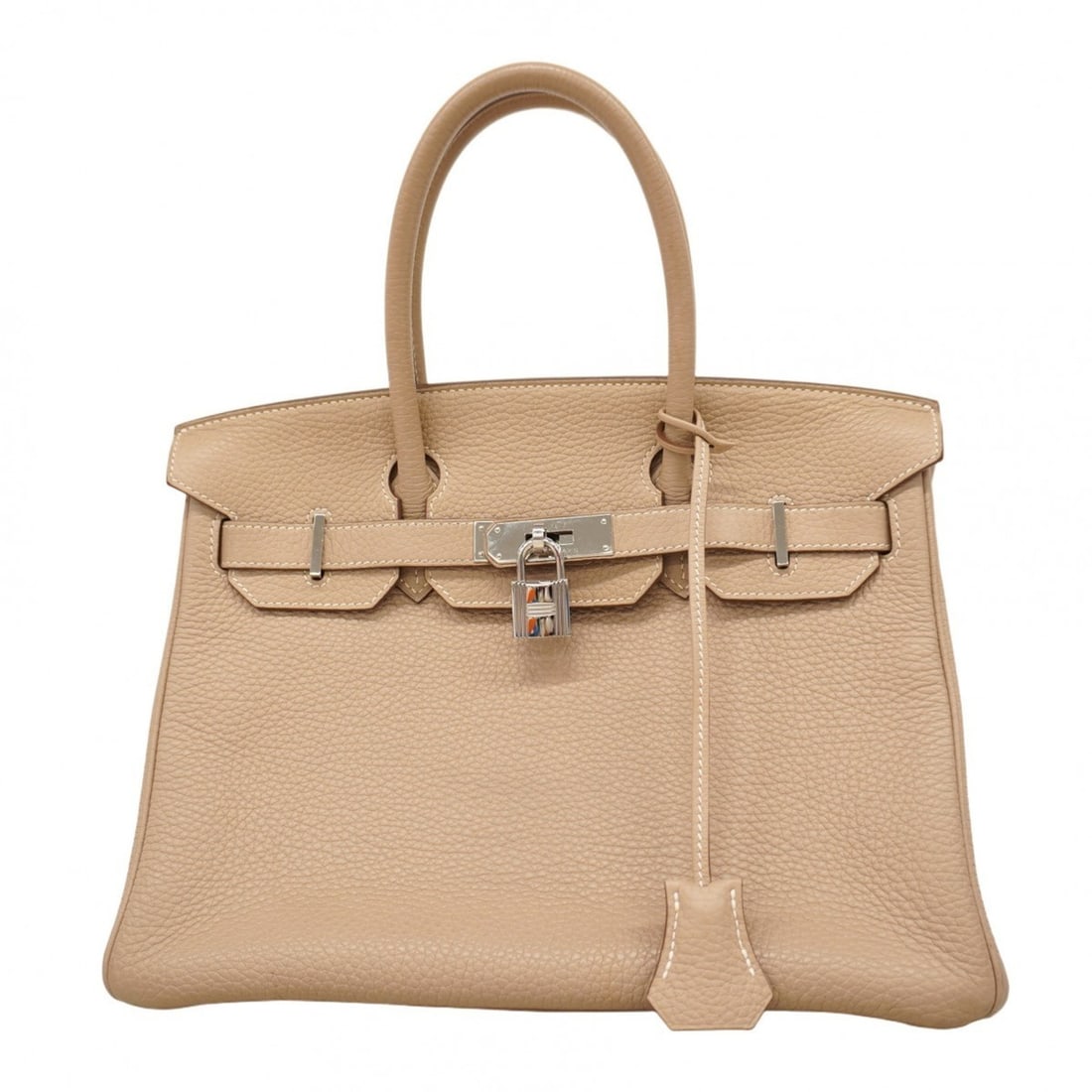 Hermes Hermès Birkin 30 Handbag, Taurillon Clemence, Argile, P Stamp, Women's: --- Catalog ---Category: SizeSize (HxWxD): 24cm x 30cm x 15cm / 9.44'' x 11.81'' x 5.9''Category: DesignType: HandbagColor: ArgileGender: WomenMaterial: Taurillon clemence leather Hardware Color: Silv