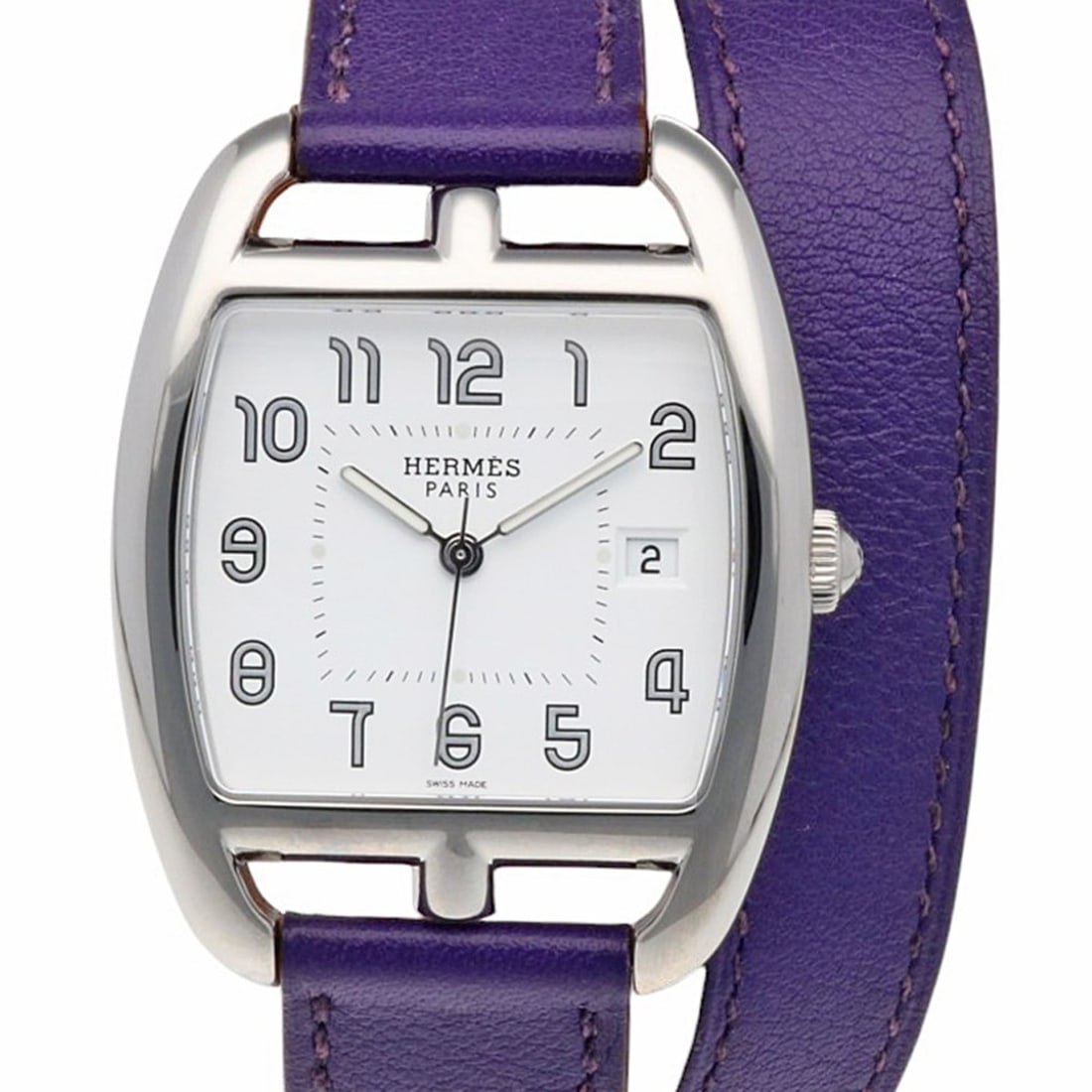 Pre-owned Hermès Cape Cod watch, stainless steel CT1.710 quartz movement, women's.: --- Catalog ---Category: SizeWrist Size: 13cm - 16cm / 5.11'' - 6.29''Case Diameter: 42mm / 1.65''Category: DesignType: WristwatchGender: WomenColor (Dial): WhiteMaterial (Case): Stainless steelCatego