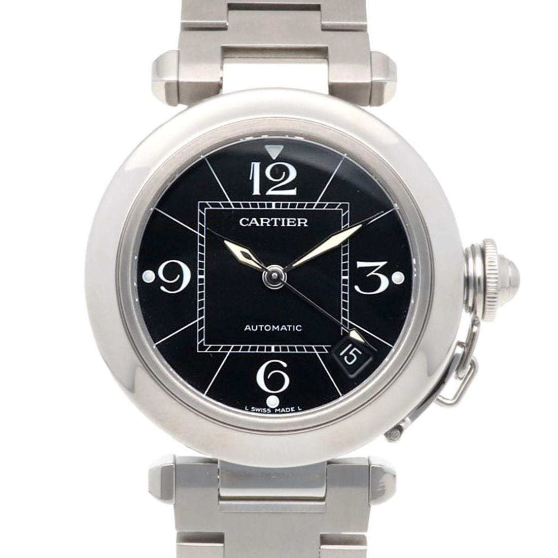 Cartier Pasha Watch, Stainless Steel, 2324, Automatic, Overhauled and Polished, Men's, Pre-Owned: --- Catalog ---Category: SizeWrist Size: 18cm / 7.08''Case Diameter: 35mm / 1.38''Category: DesignType: WristwatchGender: MenMaterial (Band): Stainless steelMaterial (Case): Stainless steelCategory: G