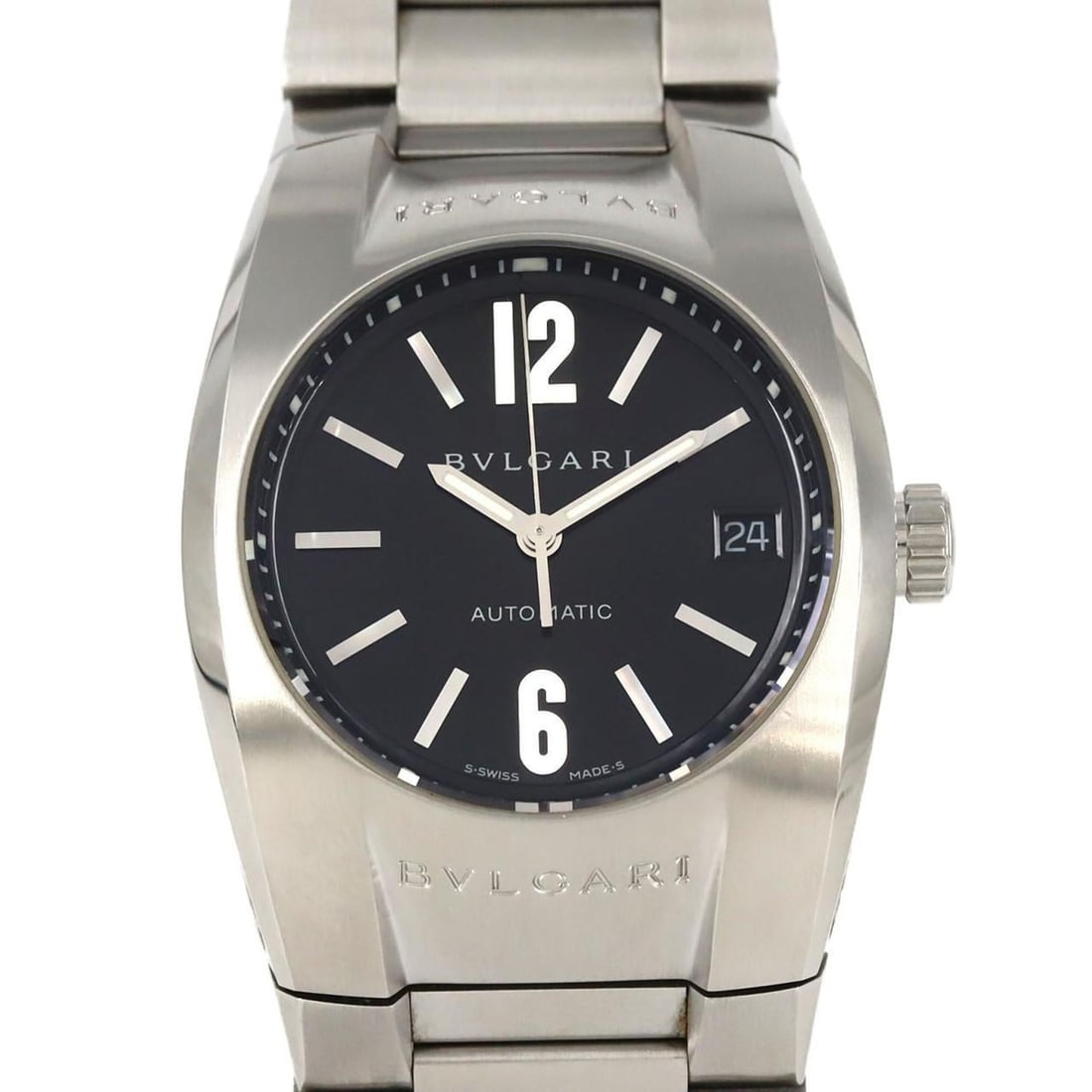 Bvlgari Ergon EG35S EG35BSSD AT Stainless Steel Automatic Watch: --- Catalog ---Category: SizeWrist Size: 18.5cm / 7.28''Case Diameter: 35mm / 1.38''Category: DesignType: WristwatchGender: MenColor (Dial): BlackMaterial (Band): Stainless steelMaterial (Case): Stain