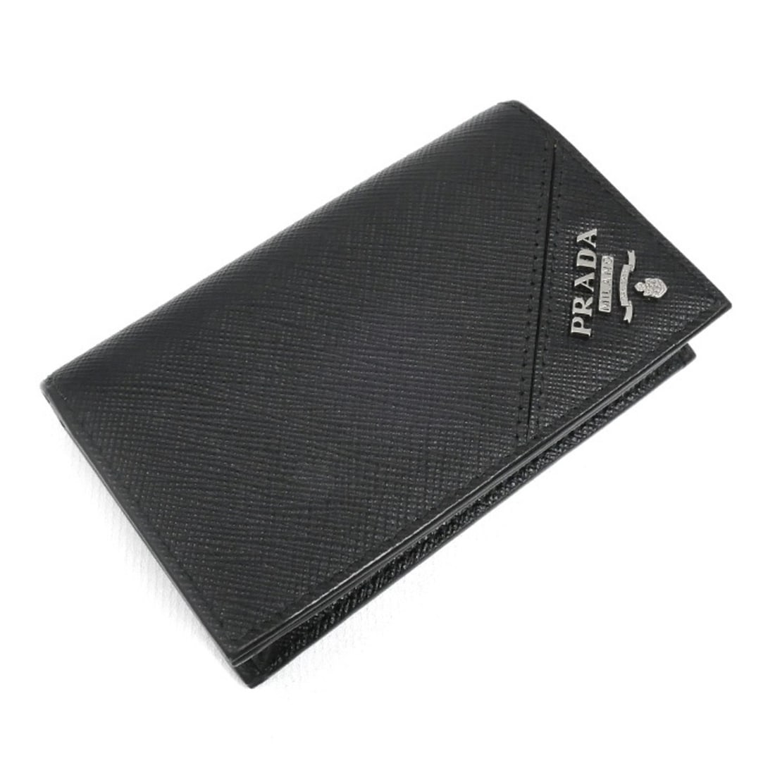 PRADA Saffiano Business Card Case, Black, 2MC122 QME F0002, Men's: --- Catalog ---Category: DesignType: Card caseColor: BlackGender: MenMaterial: Leather Category: GeneralMPN: 2MC122 QME F0002Brand: PradaCountry of Origin: ItalyCategory: Physical PropertiesSize (HxWx