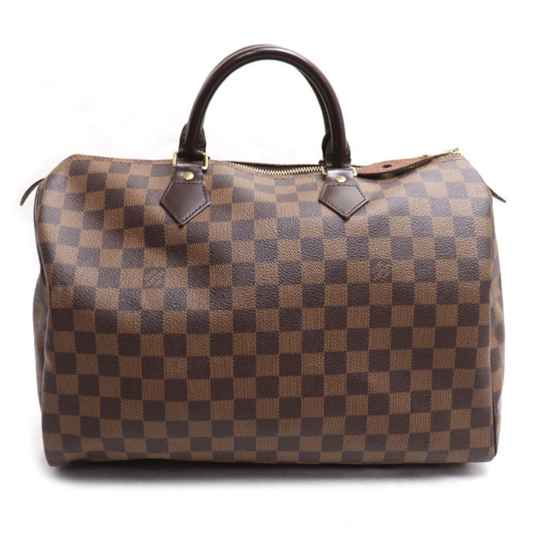 LOUIS VUITTON Speedy 35 Boston Bag, Damier Brown, N41523, for Men and Women: --- Catalog ---Category: SizeSize (HxWxD): 24cm x 35cm x 19cm / 9.44'' x 13.77'' x 7.48''Category: DesignType: Boston bagColor: Brown, Damier CanvasGender: Men,WomenMaterial: Damier Canvas Category: G