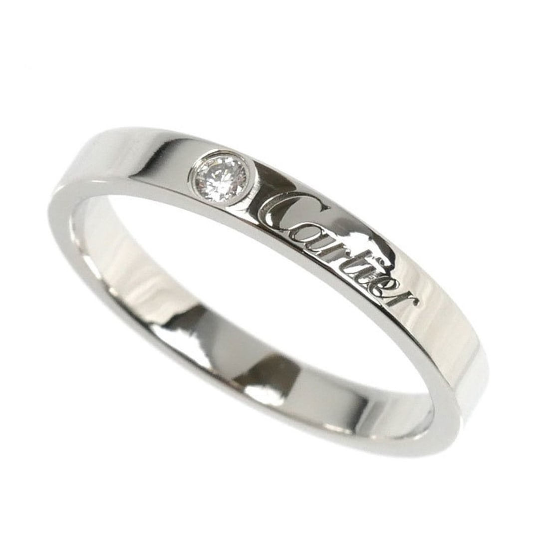 CARTIER Pt950 Platinum Engraved 1P Diamond Ring, 56 Diamonds, 5.0g, Women's: --- Catalog ---Category: SizeUS Size: 8Brand Size: 55.5Category: DesignType: Band ringGender: Women,MenMaterial: Platinum 950Category: GeneralBrand: CartierCountry of Origin: France--- Item List ---Se