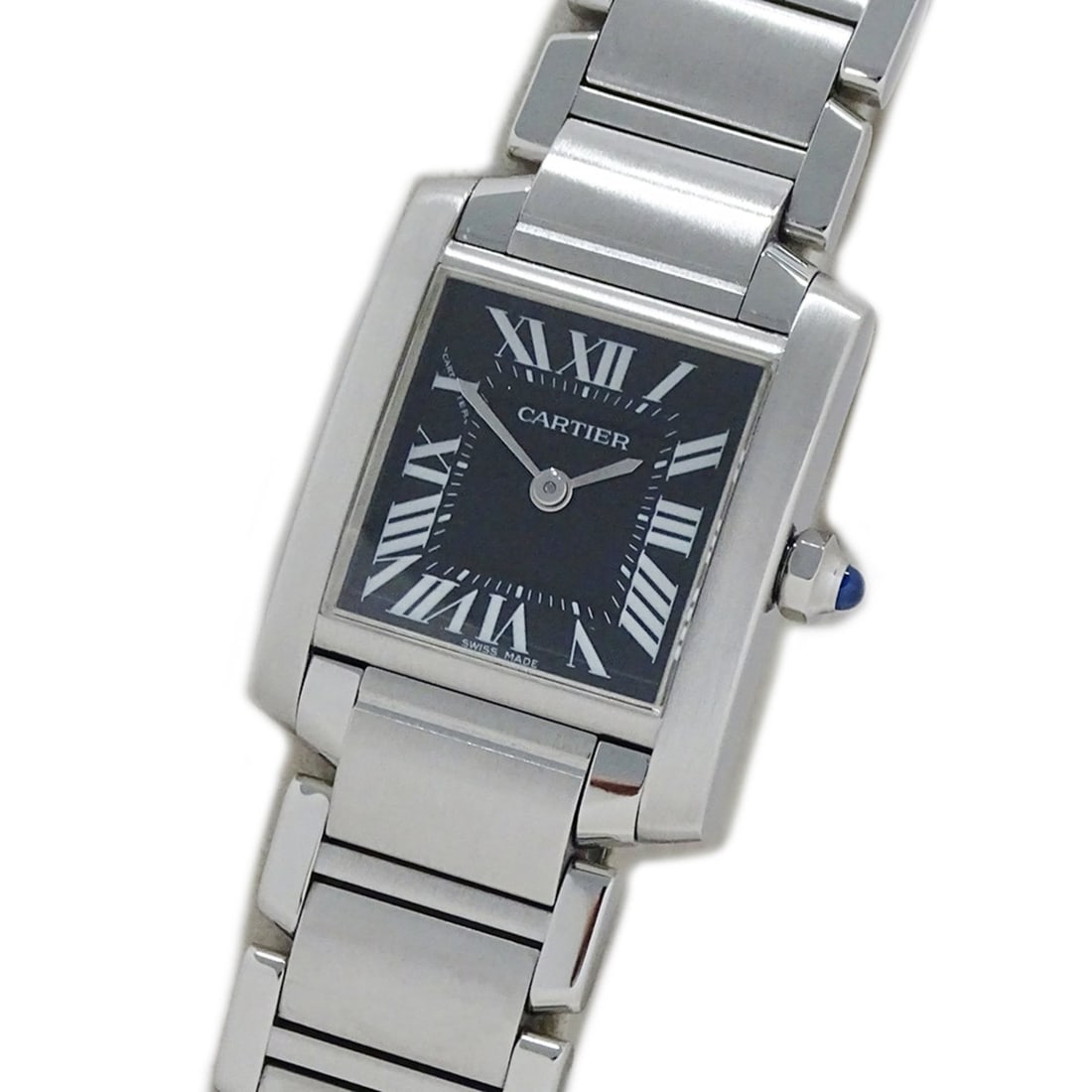 Cartier Tank Française Women's Watch, Small, Asia Exclusive, Quartz Movement, Stainless Steel,: --- Catalog ---Category: SizeWrist Size: 15.5cm / 6.1''Case Diameter: 20mm / 0.79''Category: DesignType: WristwatchGender: WomenColor (Dial): BlackMaterial (Band): Stainless steelMaterial (Case): Stai