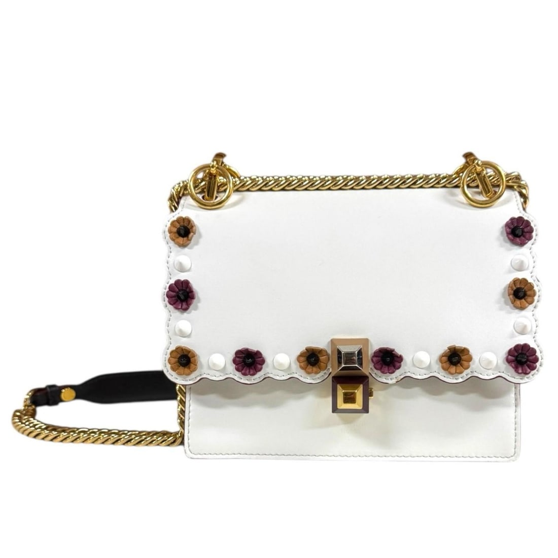 Fendi Canai Mini Shoulder Bag, Leather 8M0381, White, Women's, Pre-owned FENDI Chain: --- Catalog ---Category: SizeSize (HxWxD): 14.5cm x 18.5cm x 9cm / 5.7'' x 7.28'' x 3.54''Category: DesignType: Shoulder bagColor: WhiteGender: WomenMaterial: Leather Category: GeneralMPN: 8M0381Brand