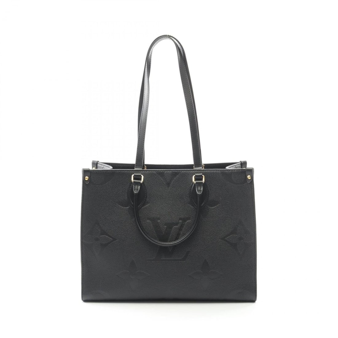 Louis Vuitton On the Go MM Monogram Empreinte Noir Tote Bag, Leather, Women's, Black, M45595: --- Catalog ---Category: SizeSize (HxWxD): 26cm x 34cm x 15cm / 10.23'' x 13.38'' x 5.9''Category: DesignType: Tote bagColor: Black, NoirGender: WomenMaterial: Monogram Empreinte Category: