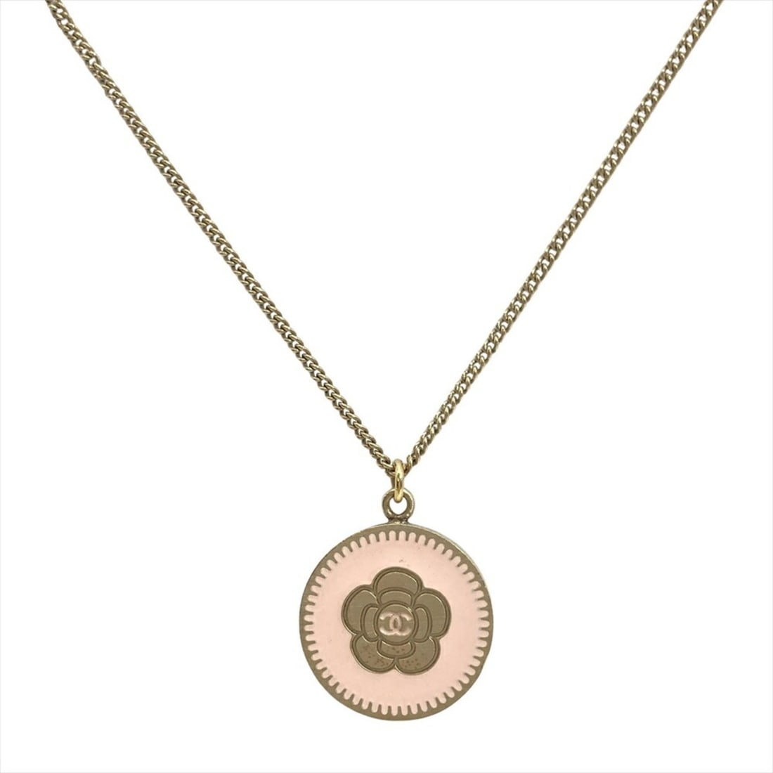 CHANEL Camellia 06P Necklace, Metal, Pink, Coco Mark, Women's: --- Catalog ---Category: SizePendant Size: 21mm x 21mm / 0.82'' x 0.82''Neck Circumference: 61 cm / 24.01''Category: DesignColor: Gold, PinkGender: WomenMaterial: MetalNecklace Type: NecklaceCategory: