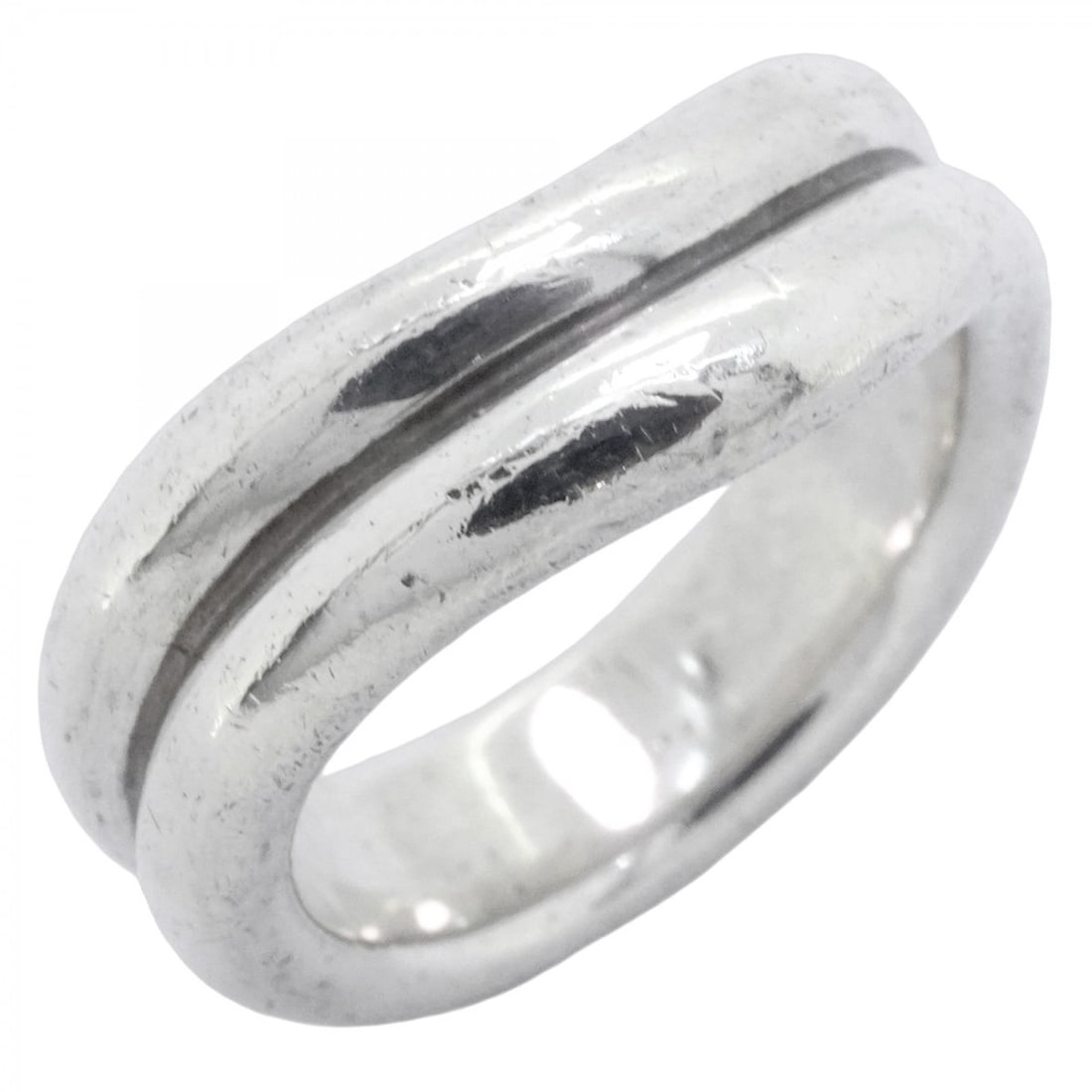 Tiffany double curved ring in silver 925, size 13 for women: --- Catalog ---Category: SizeJP Size: 13US Size: 6.5Category: DesignType: Band ringGender: WomenMaterial: Silver 925Category: GeneralBrand: Tiffany--- Item List ---Section: ConditionRanking: Rank AB U