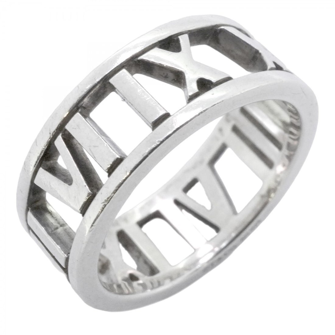 Tiffany Atlas Ring, Silver 925, Size 8.5, Women's: --- Catalog ---Category: SizeJP Size: 8.5US Size: 4.5Category: DesignType: Band ringGender: WomenMaterial: Silver 925Category: GeneralBrand: Tiffany--- Item List ---Section: ConditionRanking: Rank AB