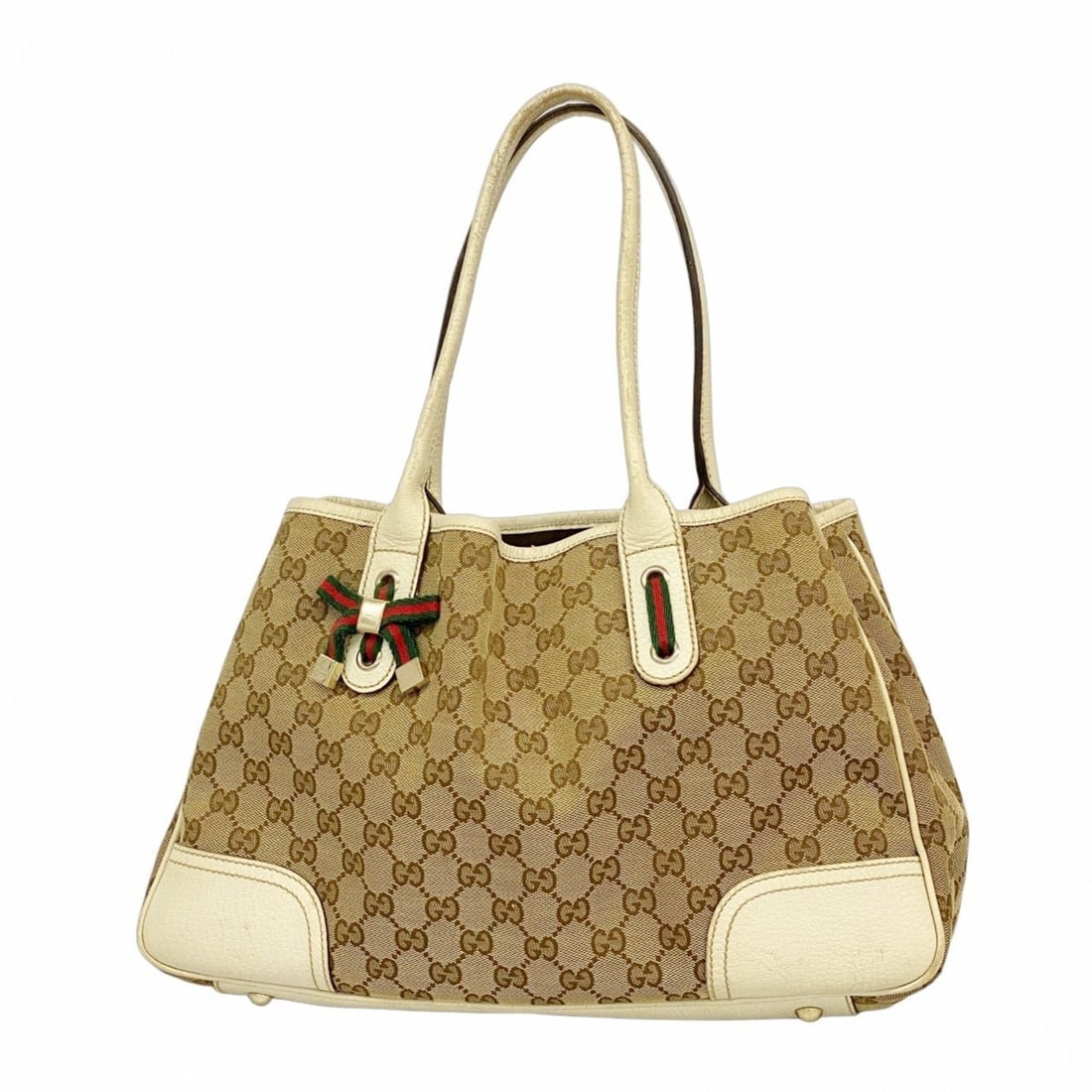 Gucci GG Canvas Sherry Line Tote Bag 163805 Beige Champagne Women's (1 of 12)