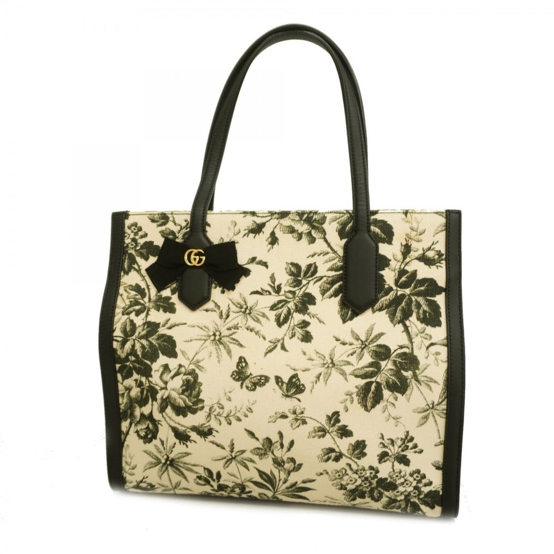 Gucci Tote Bag 432684 Canvas Beige Black Women's: --- Catalog ---Category: SizeSize (HxWxD): 28cm x 32.5cm x 12cm / 11.02'' x 12.79'' x 4.72''Category: DesignType: Tote bagColor: Beige, BlackGender: WomenMaterial: Canvas Hardware Color: GoldCategory: