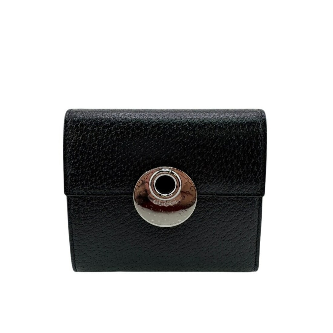 GUCCI 120933 Flap Tri-fold Wallet in Black for Men: --- Catalog ---Category: SizeSize (HxWxD): 10cm x 11cm / 3.93'' x 4.33''Category: DesignType: Wallet (tri-fold)Color: Black, SilverGender: MenMaterial: Leather Category: GeneralMPN: 120933Brand: Gucci