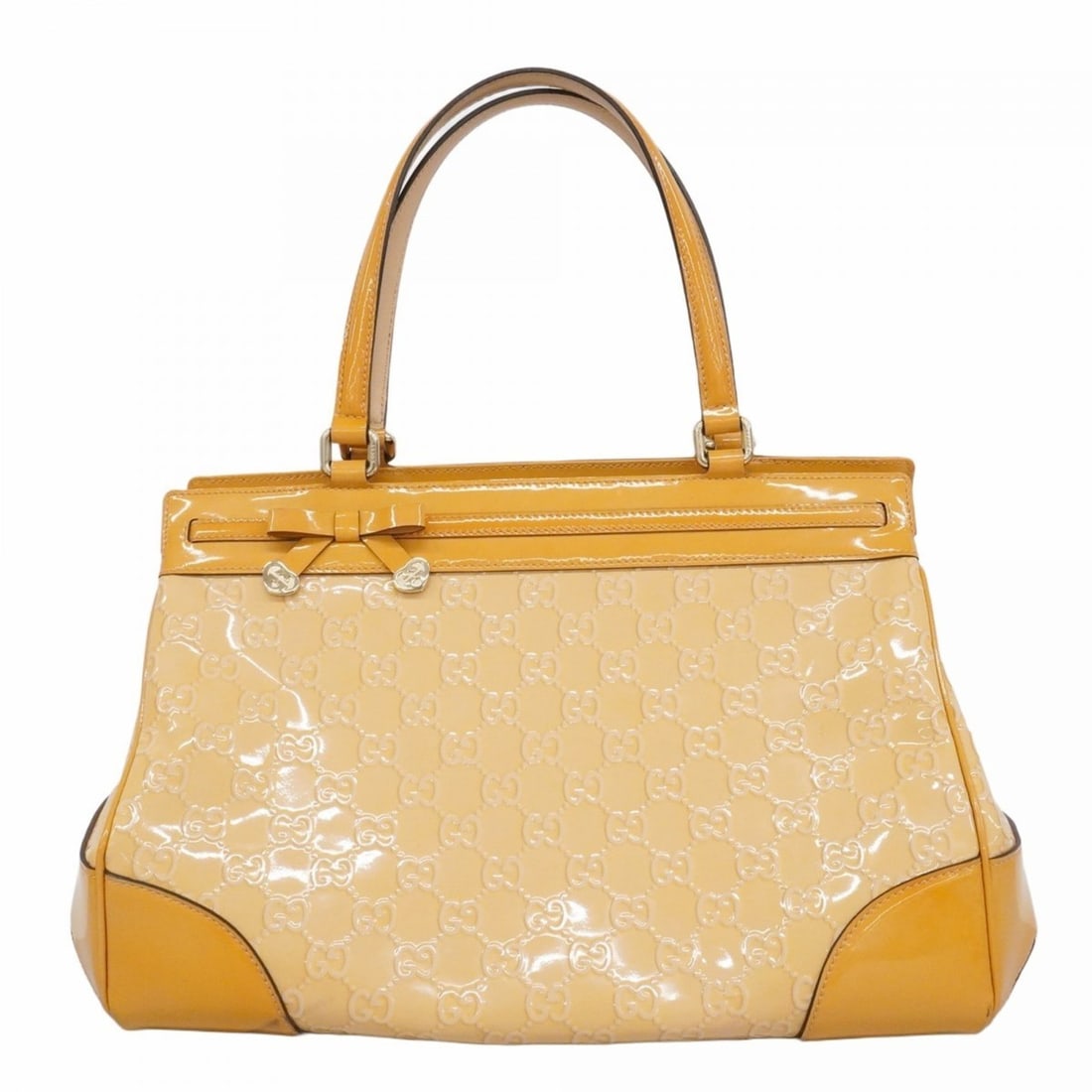 Gucci Mayfear handbag 257612 in light brown enamel for women: --- Catalog ---Category: SizeSize (HxWxD): 23cm x 32.5cm x 15cm / 9.05'' x 12.79'' x 5.9''Category: DesignType: HandbagColor: Light brownGender: WomenHardware Color: GoldCategory: GeneralMPN: 257612Br