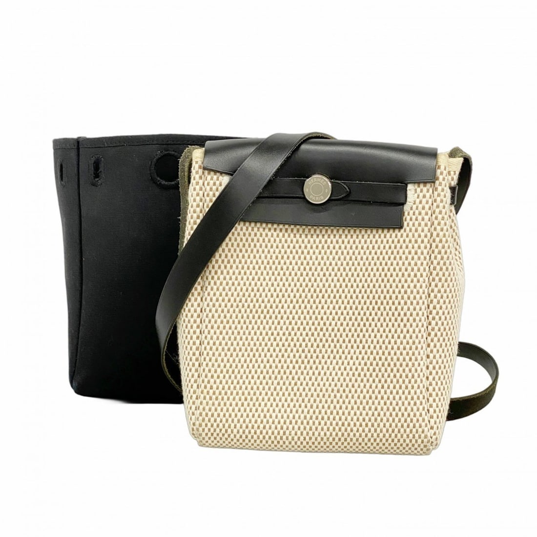 Hermes Hermès Airbag TPM Toile GM Shoulder Bag, Black, H Stamp, Women's (1 of 16)