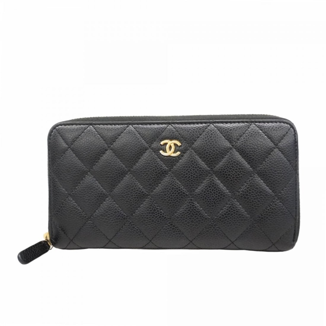 Chanel Matelasse Caviar Leather Long Wallet, Black, Women's (1 of 13)