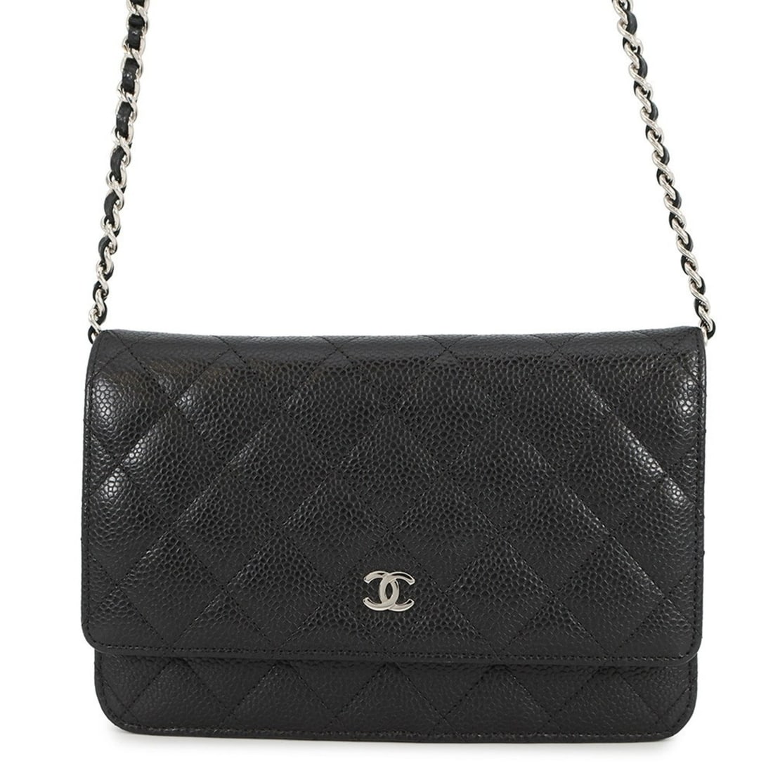 Chanel Chain Wallet Classic Matelasse Coco Mark Caviar Skin AP0250 CHANEL Black: --- Catalog ---Category: SizeSize (HxWxD): 12.5cm x 19cm x 4cm / 4.92'' x 7.48'' x 1.57''Strap / Chain Length: 1.3m / 51.18''Category: DesignType: Chain/Shoulder walletColor: BlackGender: WomenMateria
