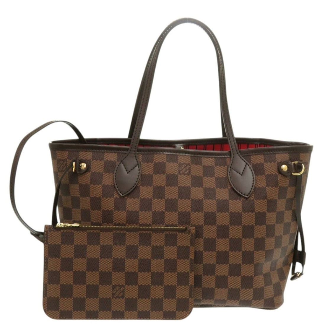 Unused Louis Vuitton Neverfull PM Damier Tote Bag with Pouch, N41359, Cerise, LV 1679: --- Catalog ---Category: SizeSize (HxWxD): 22cm x 28cm x 12.5cm / 8.66'' x 11.02'' x 4.92''Category: DesignType: Pouch, Tote bagColor: CeriseGender: WomenMaterial: Damier Canvas Category: GeneralMPN: