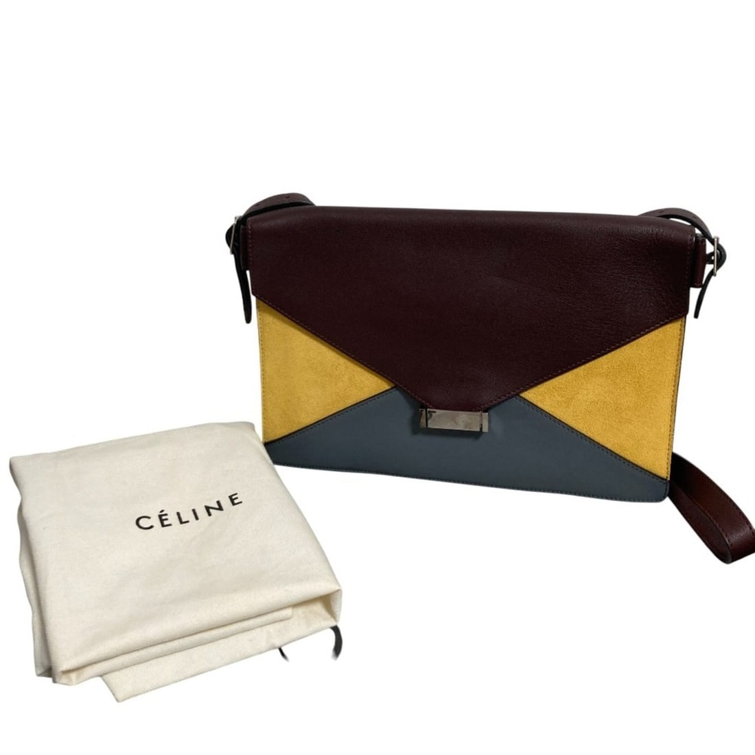 CELINE Diamond Shoulder Bag in Burgundy, Yellow, and Gray. Women's. Luxs Pre-owned Brand.: --- Catalog ---Category: SizeSize (HxWxD): 18cm x 28cm x 4cm / 7.08'' x 11.02'' x 1.57''Category: DesignType: Shoulder bagColor: Gray, YellowGender: WomenCategory: GeneralBrand: Celine--- Item List --