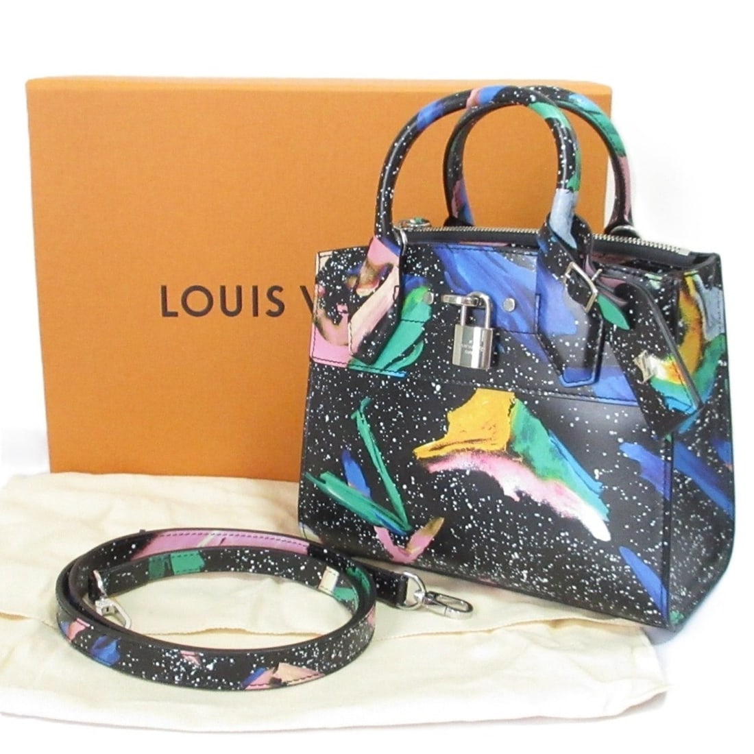 LOUIS VUITTON City Steamer Mini Splash 2-Way Handbag M53797 Black Women's Luxs Pre-owned Brands (1 of 19)