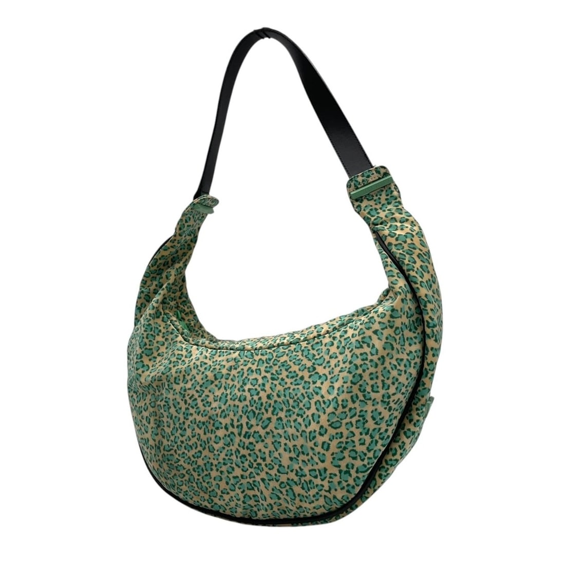 Bottega Veneta One-Shoulder Nylon and Leather Leopard Print Shoulder Bag in Green Beige, Women's,: --- Catalog ---Category: SizeSize (HxWxD): 27cm x 30cm x 6cm / 10.62'' x 11.81'' x 2.36''Category: DesignType: Shoulder bagColor: Beige, GreenGender: WomenMaterial: Nylon , Leather Category: GeneralBr