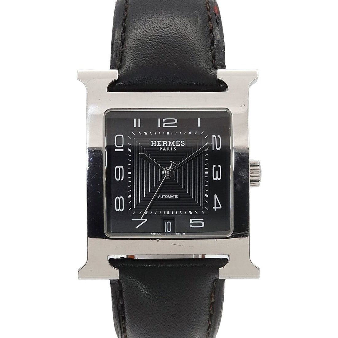 Hermès H Watch HH2 810 Men's Automatic with Date Display, Black: --- Catalog ---Category: SizeWrist Size: 13cm - 16.5cm / 5.11'' - 6.49''Case Diameter: 32mm / 1.26''Category: DesignType: WristwatchGender: MenColor (Dial): BlackMaterial (Band): Leather, Stainless st