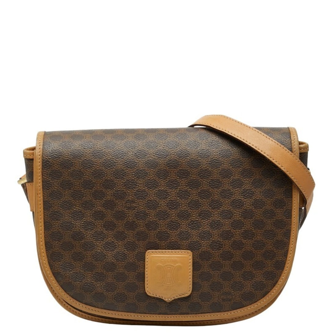 Celine Macadam Crossbody Shoulder Bag in Brown and Beige Leather for Women: --- Catalog ---Category: SizeSize (HxWxD): 20cm x 21cm x 8cm / 7.87'' x 8.26'' x 3.14''Category: DesignType: Shoulder bagColor: Beige, BrownGender: WomenMaterial: PVC , Leather Category: GeneralBrand: