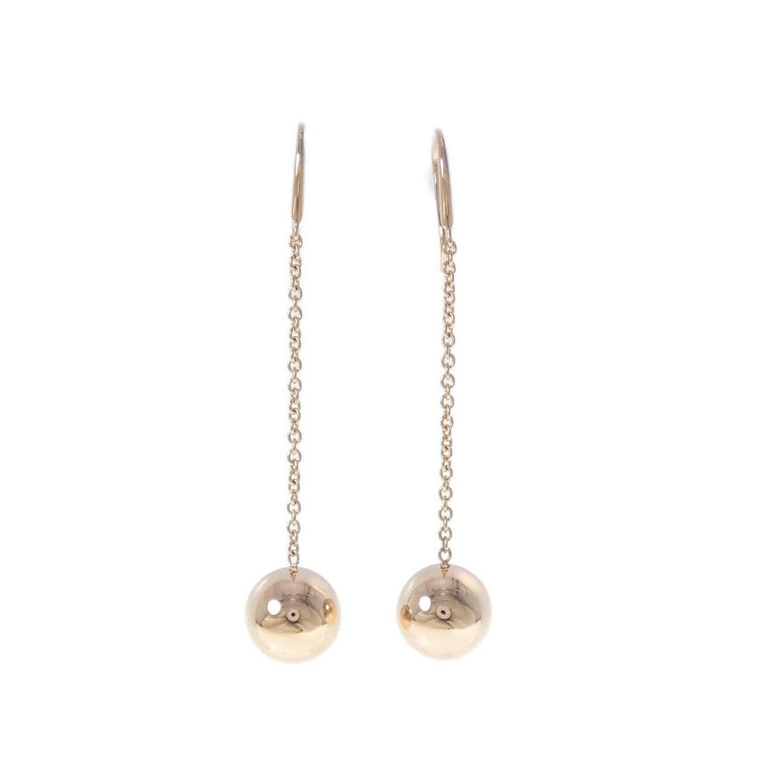 Tiffany ball hook earrings: --- Catalog ---Category: SizeWeight: 4.8g / 0.16oz.Size (HxWxD): 43.10mm x 9.80mm / 1.70'' x 0.39''Category: DesignType: Drop earringsColor: PinkMetal: GoldGender: WomenMetal Purity: 18KCategory: Gene