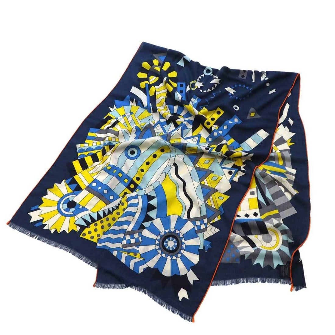 Hermes Hermès Cheval de Fit Large Cashmere and Silk Multicolor Scarf (1 of 11)