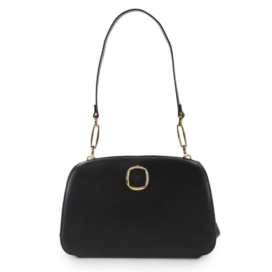 LOEWE Anagram Handbag in Black Leather with Gold Hardware: --- Catalog ---Category: SizeSize (HxWxD): 15cm x 23cm x 9cm / 5.9'' x 9.05'' x 3.54''Category: DesignType: HandbagColor: BlackGender: WomenMaterial: Leather Category: GeneralBrand: Loewe--- Item