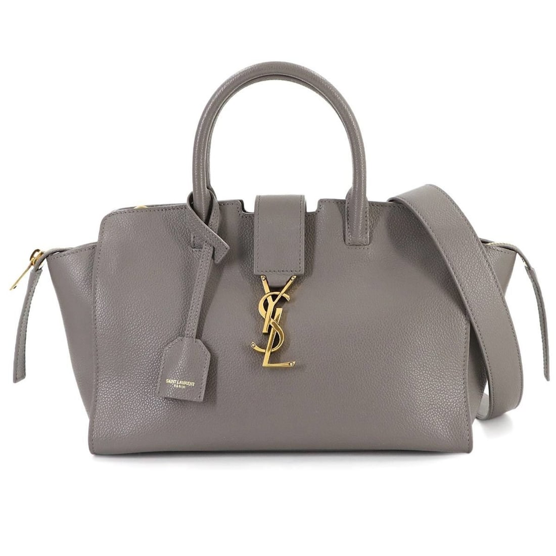 Saint Laurent Downtown Baby 2-way hand/shoulder bag in grey leather (635346): --- Catalog ---Category: SizeSize (HxWxD): 17.5cm x 33cm x 12cm / 6.88'' x 12.99'' x 4.72''Category: DesignType: Handbag, Shoulder bagColor: GrayGender: WomenMaterial: Leather Category: GeneralMPN: 63