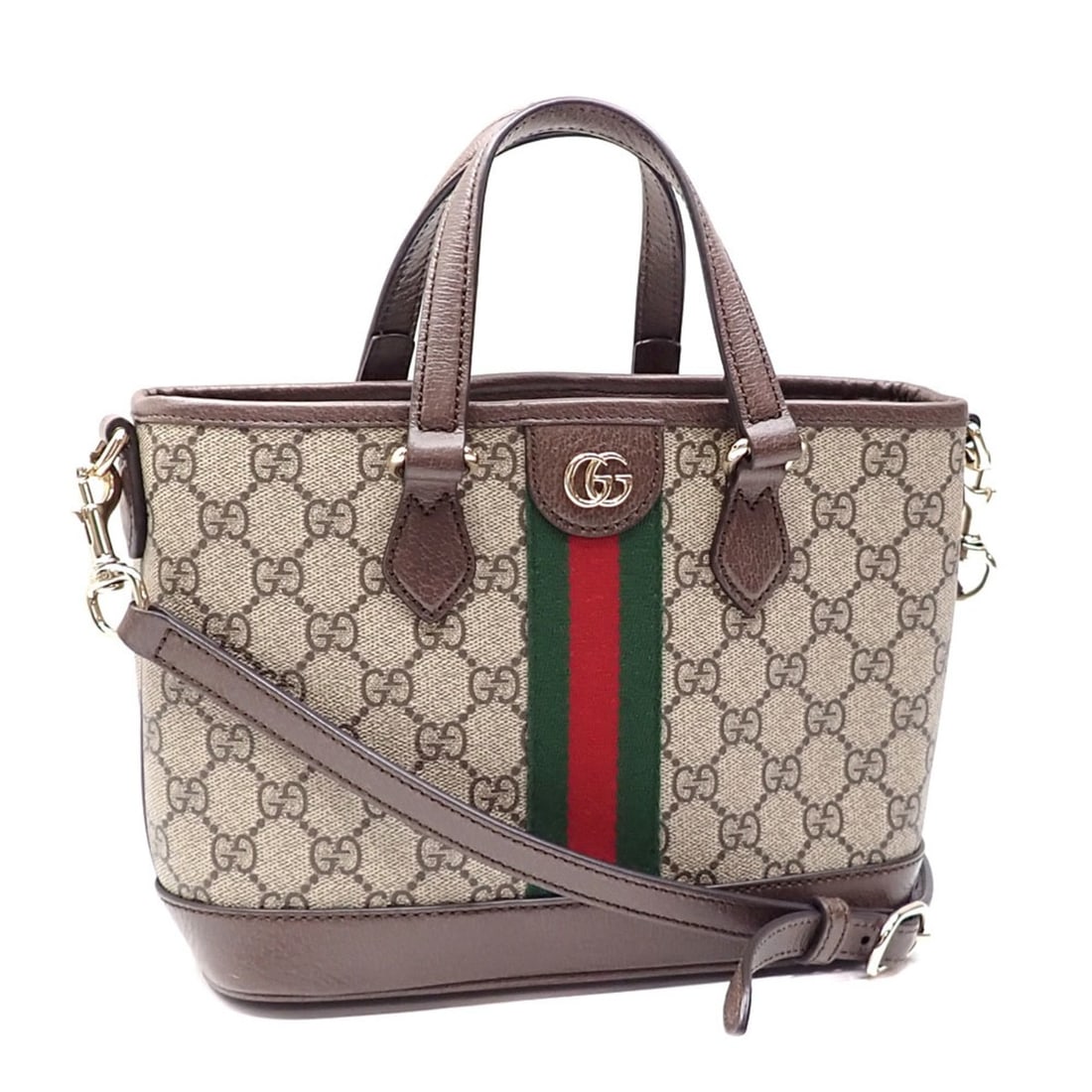 Gucci Ophidia Small Tote Bag, Women's, Beige, Dark Brown PVC, Leather, 836848: --- Catalog ---Category: SizeSize (HxWxD): 17cm x 21.5cm x 10.6cm / 6.69'' x 8.46'' x 4.17''Category: DesignType: Tote bagColor: Beige, Dark brownGender: WomenMaterial: PVC , Leather Category: General