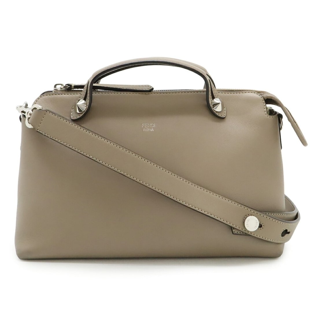 FENDI BY THE WAY Medium Handbag/Shoulder Bag in Greige Leather (8BL146) (1 of 12)
