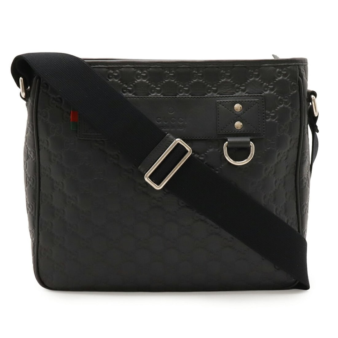 GUCCI Guccissima Sherry Line Shoulder Bag in Black Rubber-Coated Leather, 322080 (1 of 10)