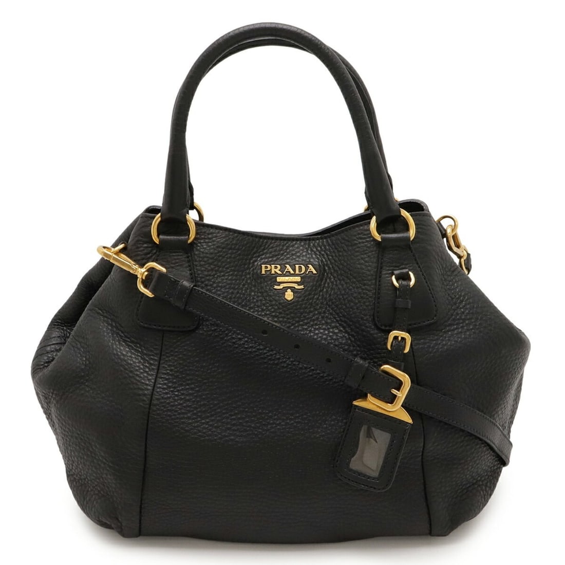 PRADA Vitello Dino Tote Bag/Shoulder Bag, NERO, Black: --- Catalog ---Category: SizeSize (HxWxD): 22cm x 24.5cm x 13.5cm / 8.66'' x 9.64'' x 5.31''Category: DesignType: Shoulder bag, Tote bagColor: Black, NeroGender: Women,MenMaterial: Leather Category: G