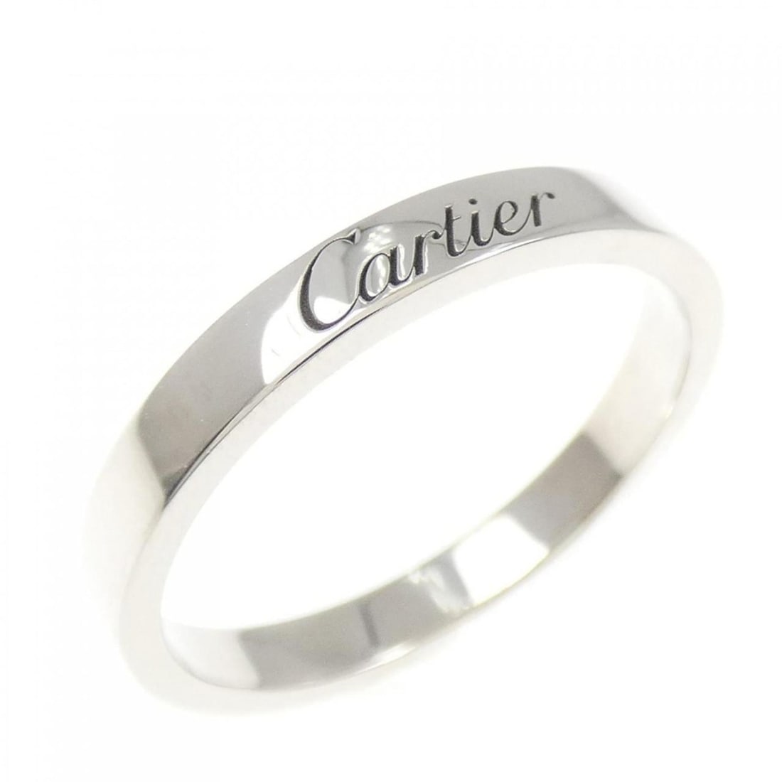 Cartier Engraved Ring: --- Catalog ---Category: SizeWidth: 2.5mm / 0.1''Weight: 4.6g / 0.16oz.JP Size: 15US Size: 7.5Brand Size: 55Category: DesignType: Band ringMetal: PlatinumGender: Men,WomenMetal Purity: