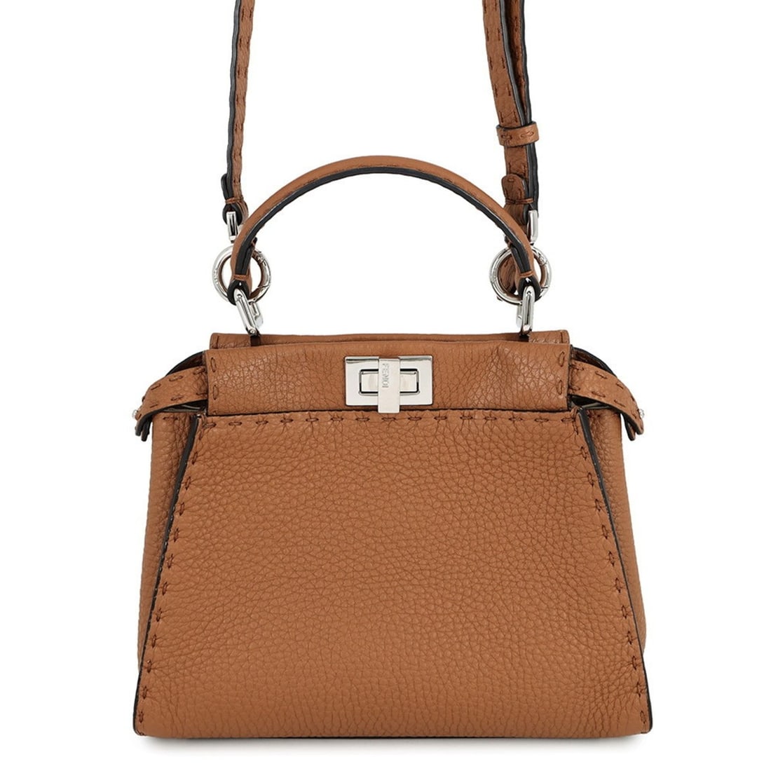 Fendi Mini Peekaboo Handbag in Calfskin Leather 8BN244 FENDI Bag Shoulder (1 of 16)