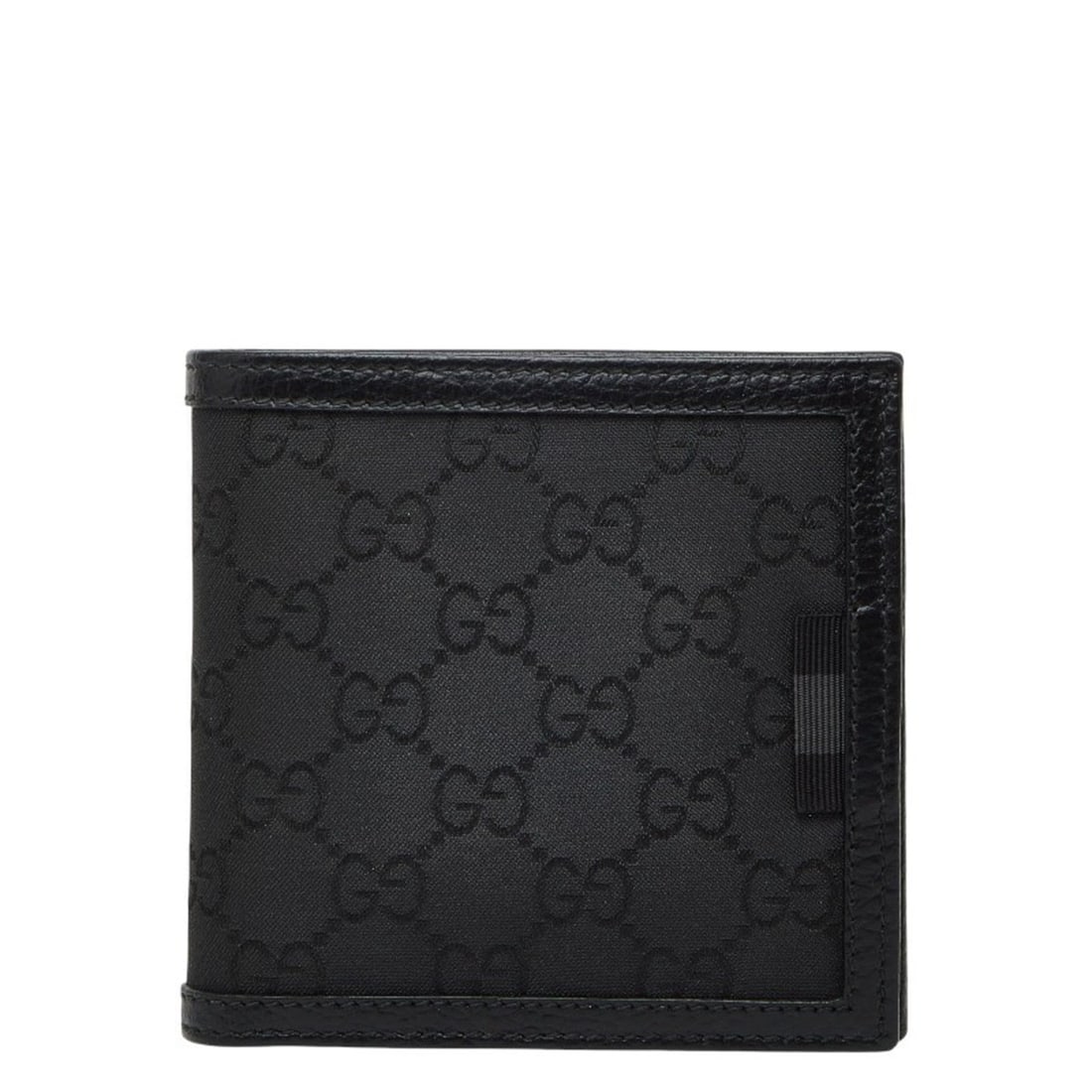 Gucci GG Nylon Bifold Wallet 150413 Black Leather Men's GUCCI: --- Catalog ---Category: SizeSize (HxWxD): 10cm x 10.5cm x 1.7cm / 3.93'' x 4.13'' x 0.66''Category: DesignType: Wallet (bi-fold)Color: BlackGender: MenMaterial: Nylon Category: GeneralMPN: 150413Bran